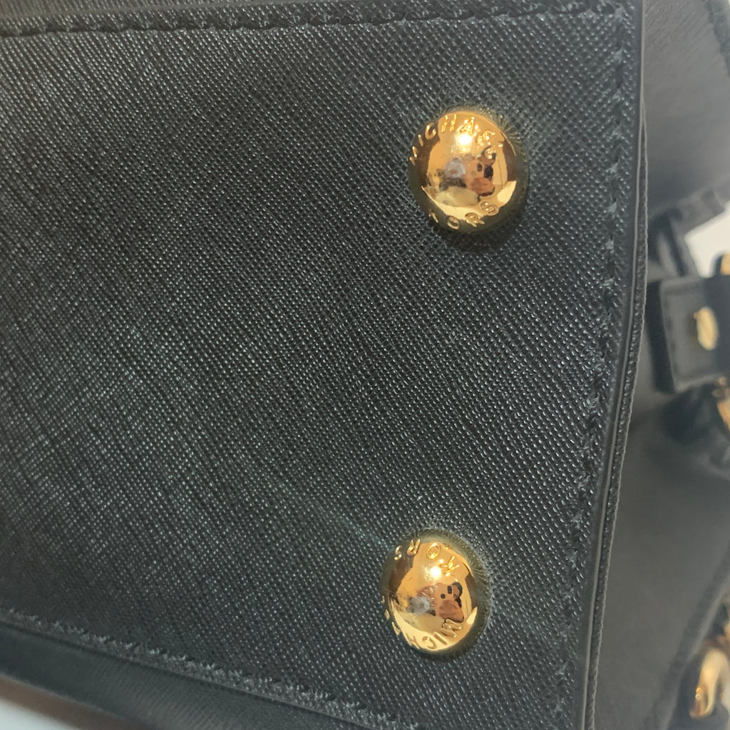 Michael Kors Black Leather Hamilton Lock Satchel | Pre Loved |