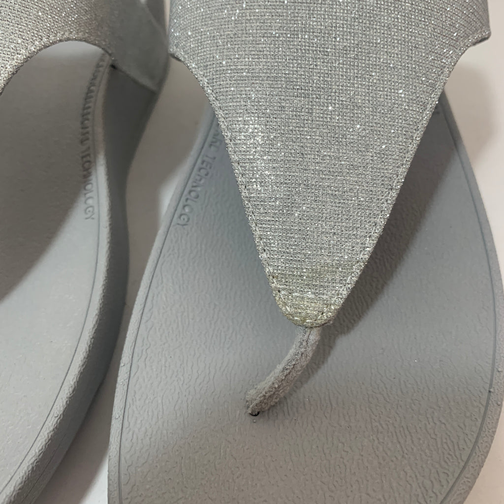 FitFlop 'Lottie' Silver Glitzy Sandals | Brand New |