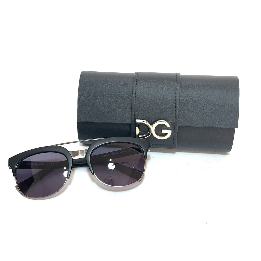 Dolce & Gabbana Unisex DG6103 Black & Silver Sunglasses | Like New |