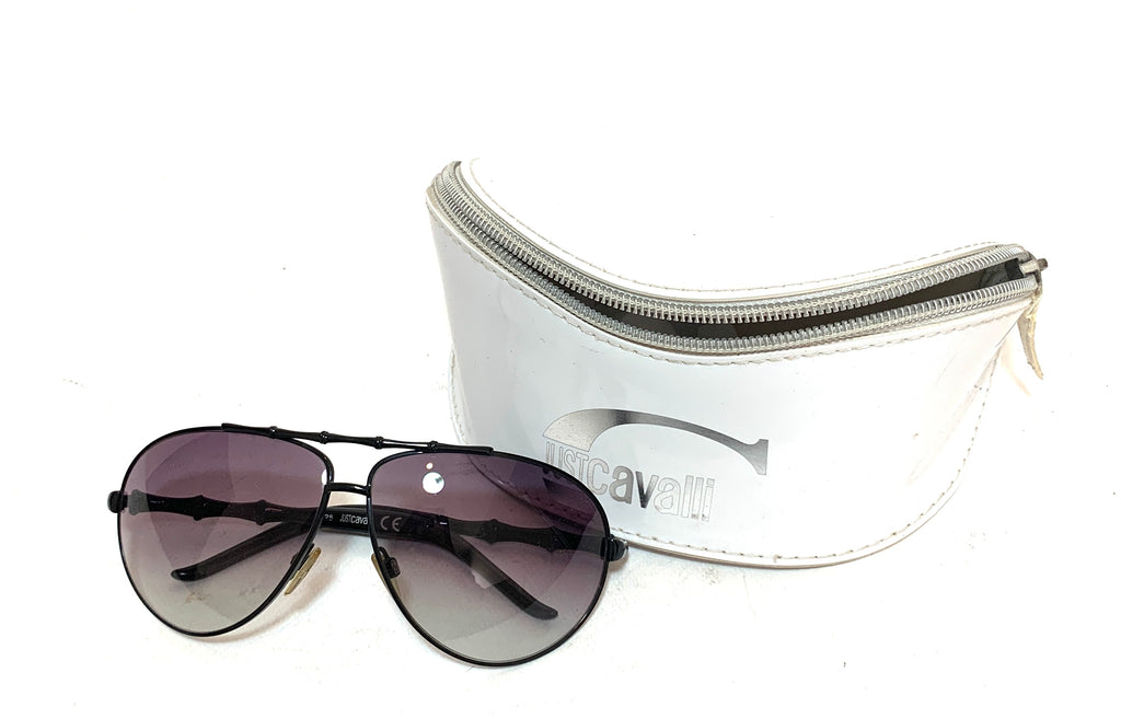 Just Cavalli JC 264S Black Unisex Oversized Aviator Sunglasses | Like New |