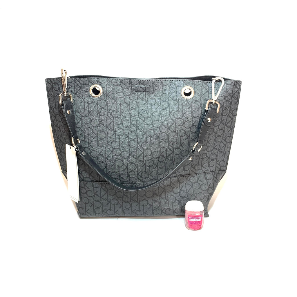 Calvin Klein Black Monogram Convertible Shoulder Bag | Brand New |