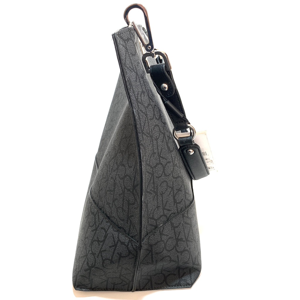 Calvin Klein Black Monogram Convertible Shoulder Bag | Brand New |
