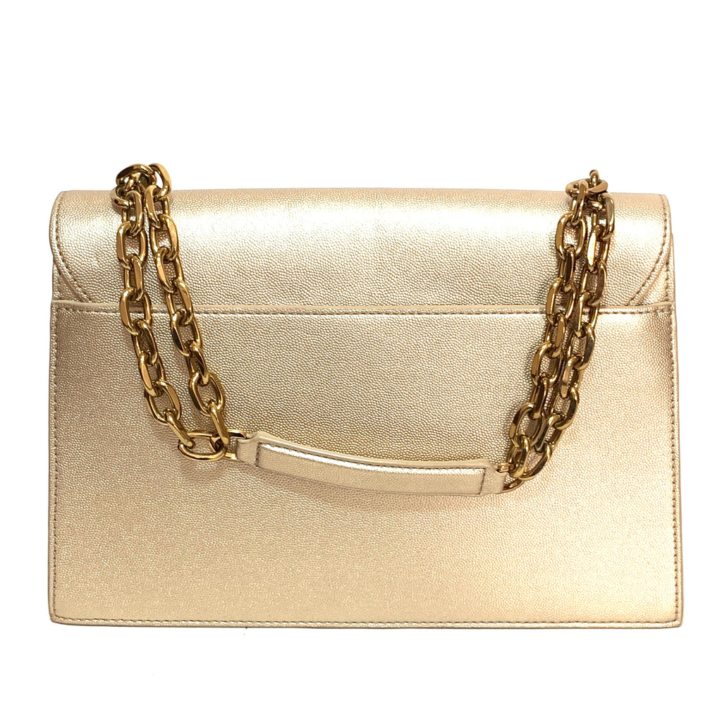Charles & Keith Gold Shoulder Bag | Pre Loved |