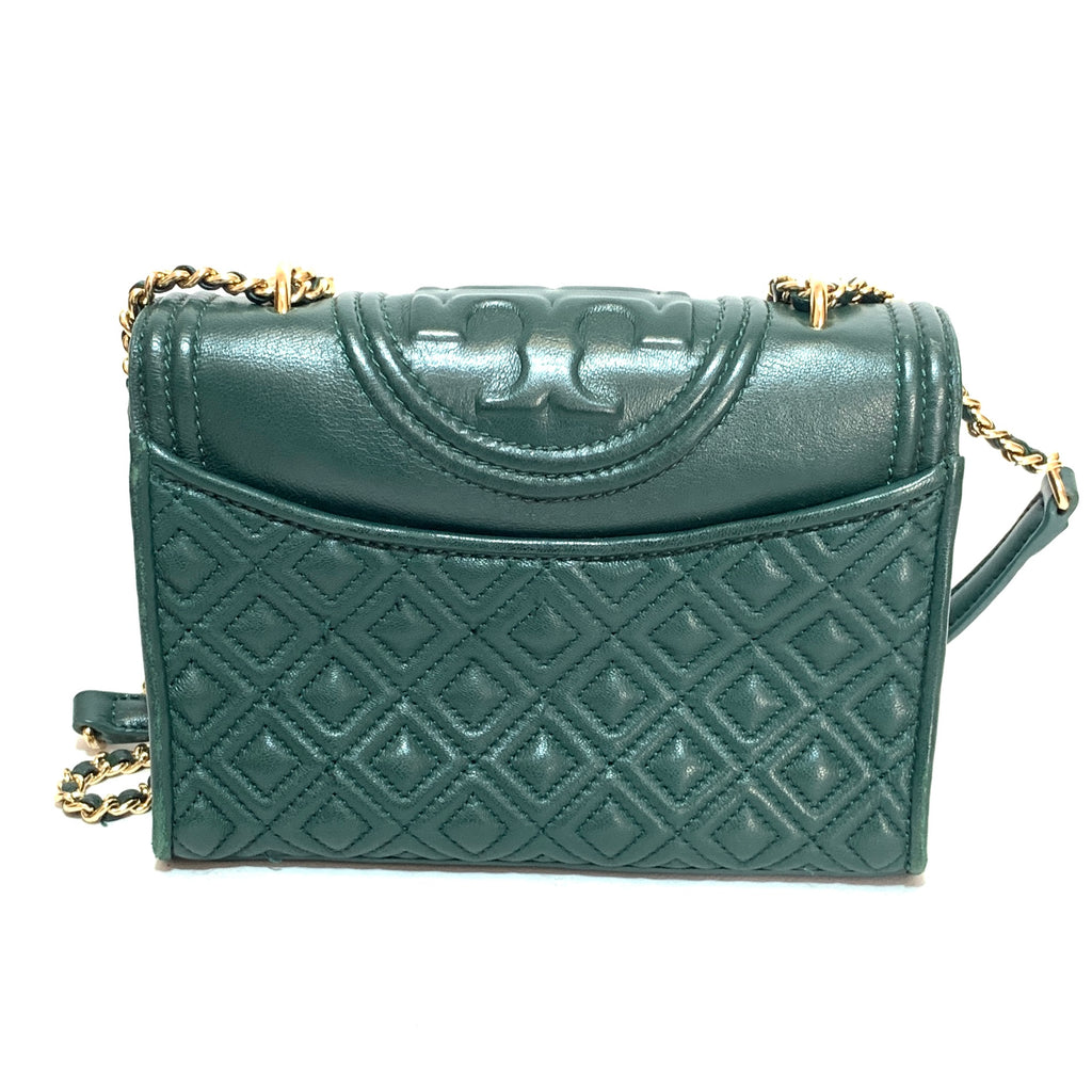 Tory Burch 'Fleming' Green Small Convertible Shoulder Bag | Pre Loved |