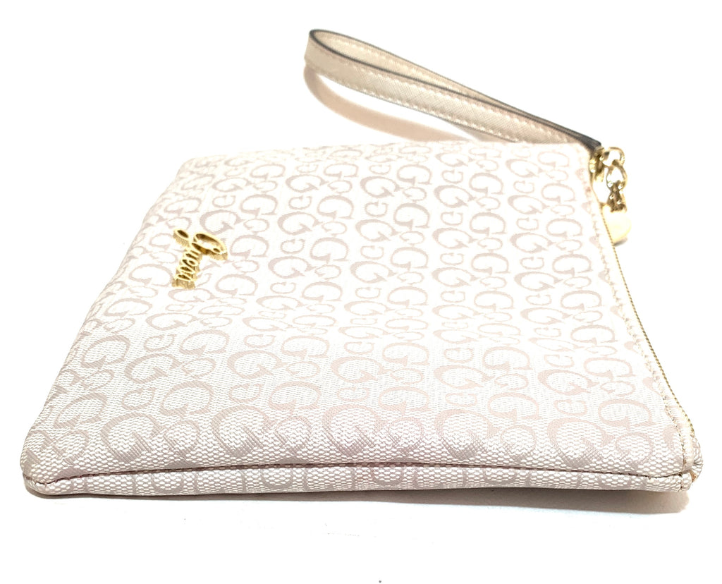 Guess Cream Monogram Convertible Cross Body Bag | Pre Loved |