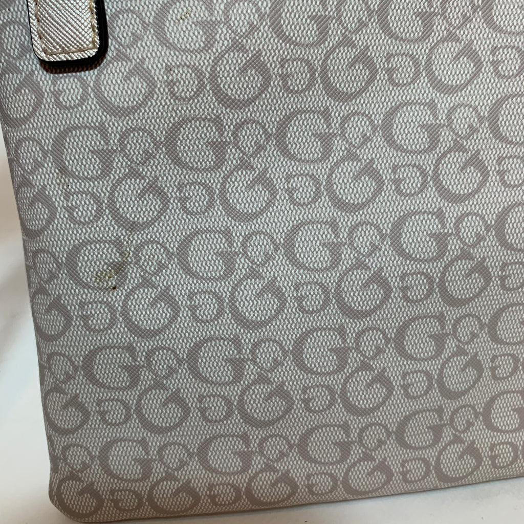 Guess Cream Monogram Convertible Cross Body Bag | Pre Loved |