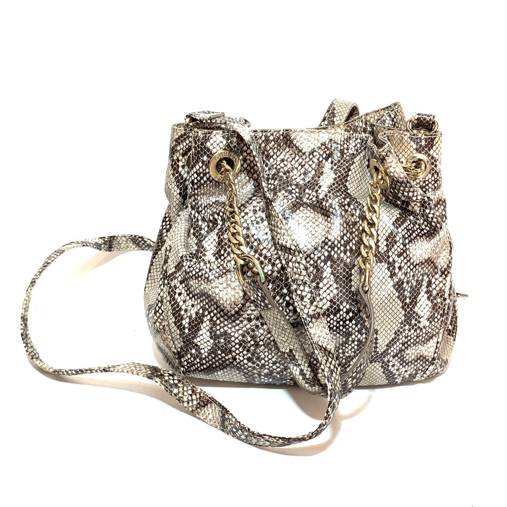 Guess Snakeskin Drawstring Shoulder Bag | Pre Loved |