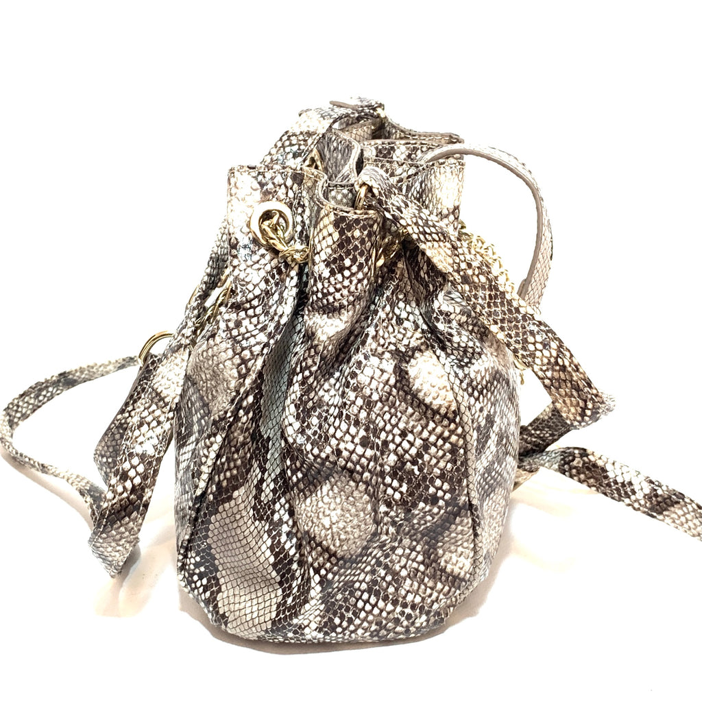Guess Snakeskin Drawstring Shoulder Bag | Pre Loved |