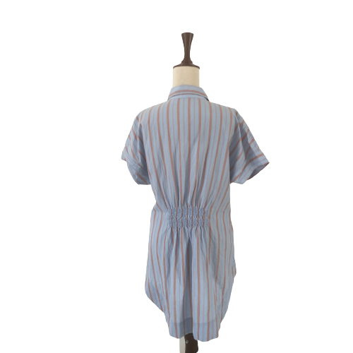ZARA Blue Striped Short-Sleeved Tunic | Gently Used |