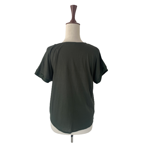 Mango Green Satin Short-sleeved Top | Gently Used |
