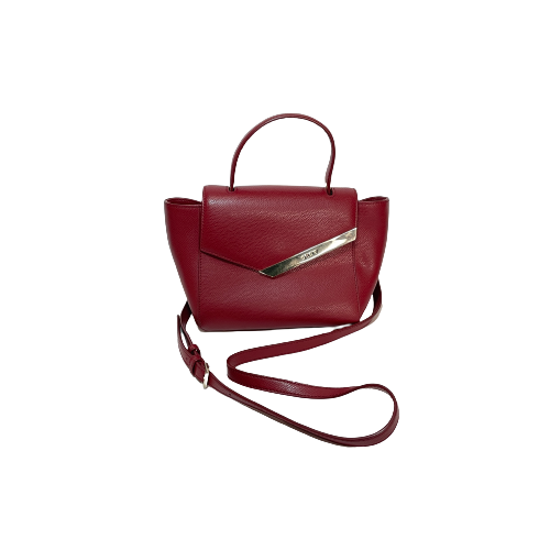 DKNY Red Pebbled Leather Small Satchel | Pre Loved |
