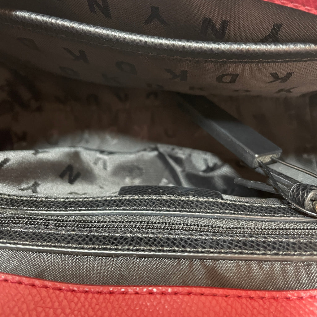 DKNY Red Pebbled Leather Small Satchel | Pre Loved |