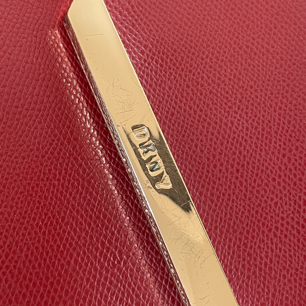 DKNY Red Pebbled Leather Small Satchel | Pre Loved |
