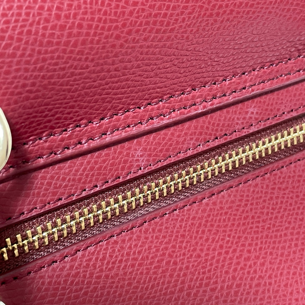 DKNY Red Pebbled Leather Small Satchel | Pre Loved |