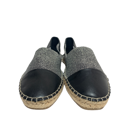 ZARA Black & Silver Espadrille Shoes | Brand New |