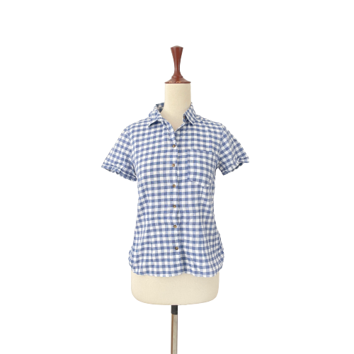 H&M Blue & White Checked Short Sleeves Shirt | Gently Used |