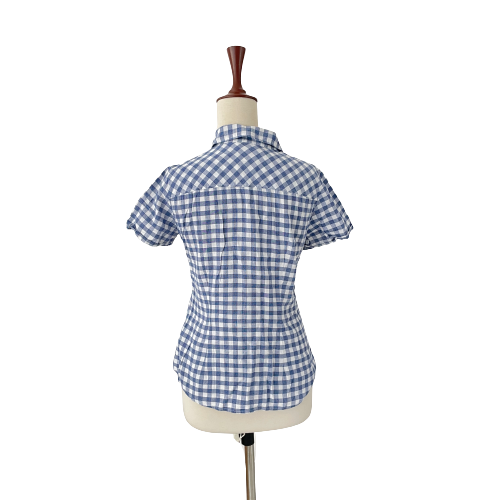 H&M Blue & White Checked Short Sleeves Shirt | Gently Used |