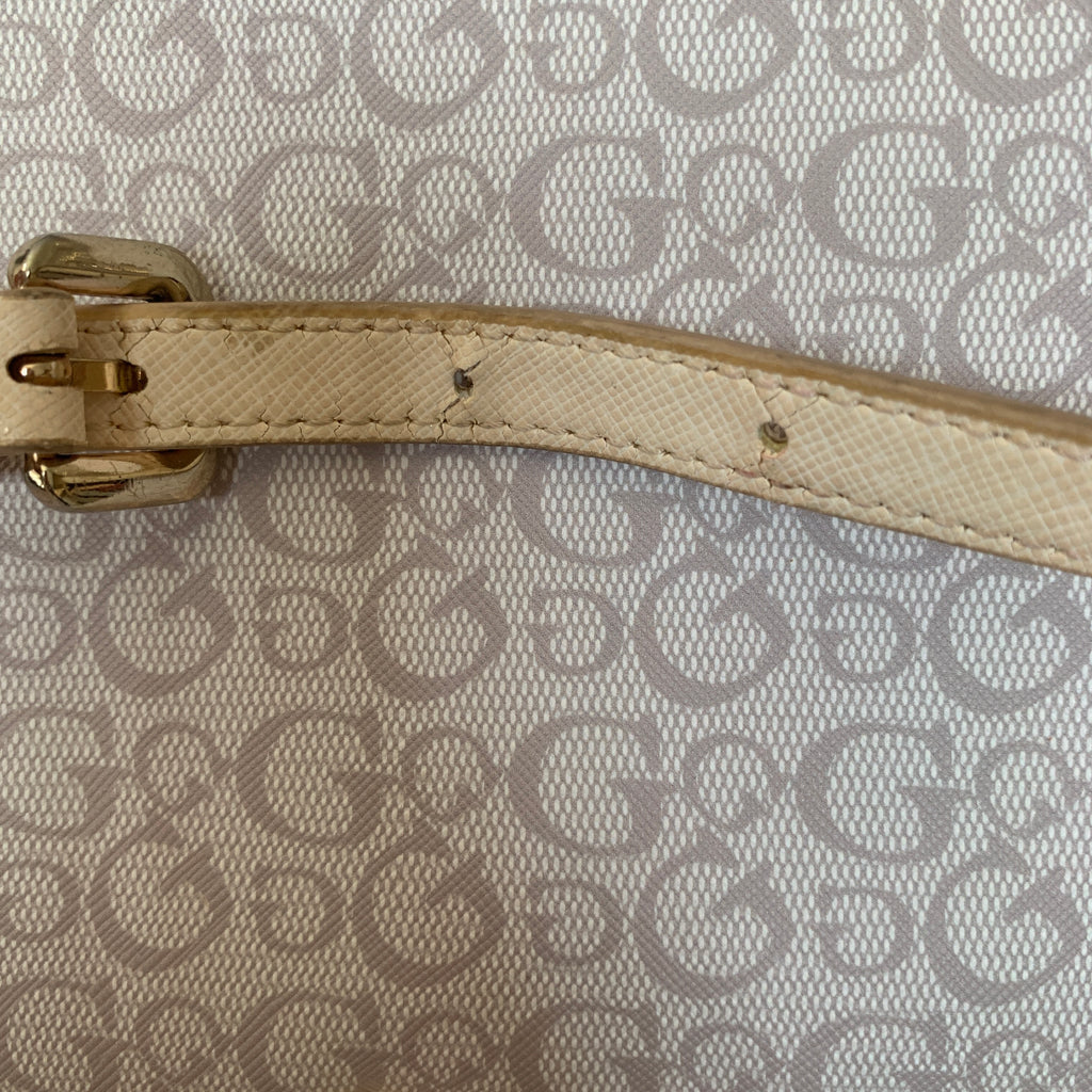 Guess Cream Monogram Convertible Cross Body Bag | Pre Loved |