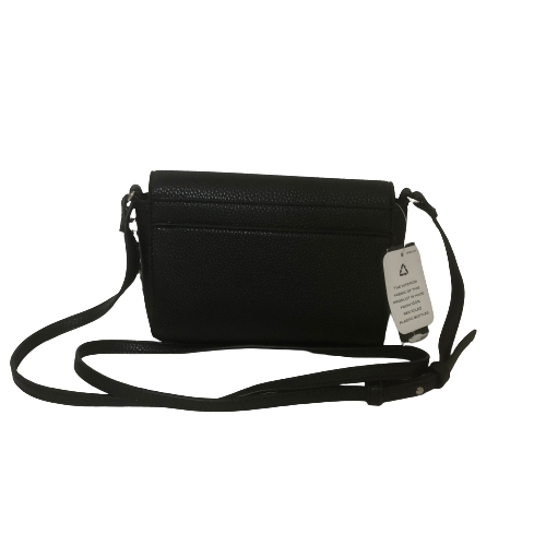 Tahari Black Leatherette Crossbody Bag | Brand New |