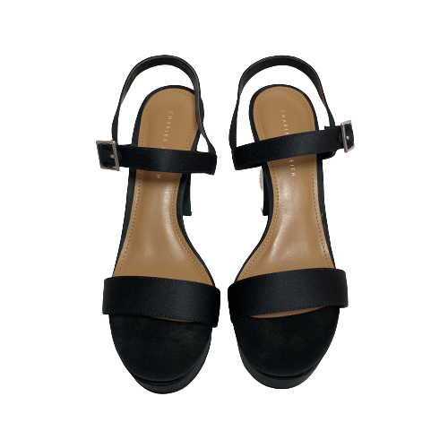 Charles & Keith Black & Silver Platform Heels | Gently Used |