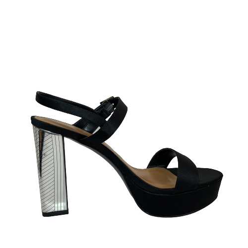 Charles & Keith Black & Silver Platform Heels | Gently Used |