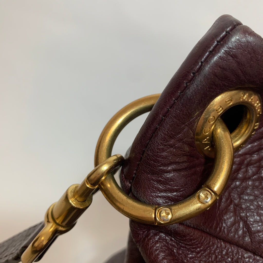 Marc Jacobs Burgundy Leather Hobo Shoulder Bag | Pre Loved |