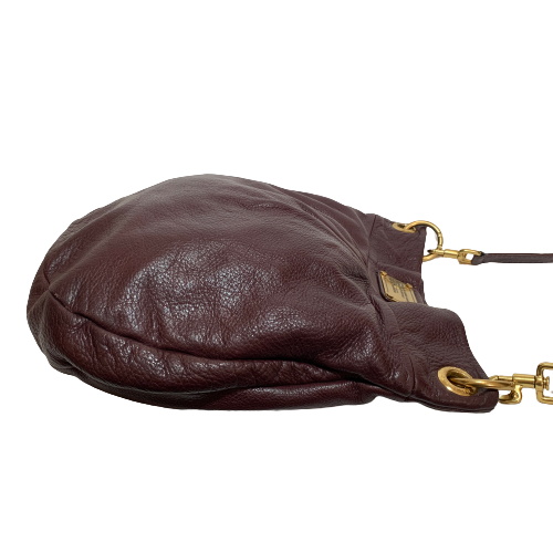 Marc Jacobs Burgundy Leather Hobo Shoulder Bag | Pre Loved |
