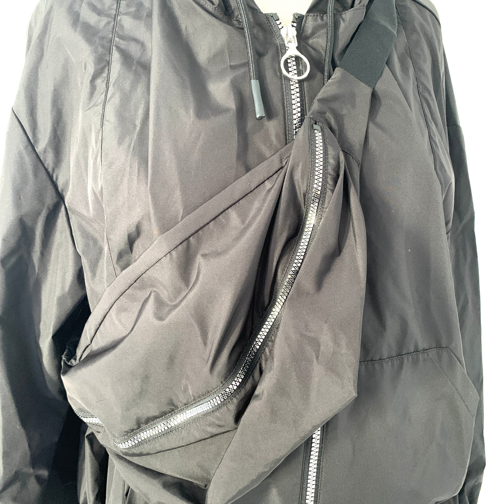 ZARA Black Parachute Jacket with Belt Bag | Brand New |