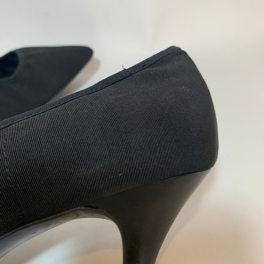 Calvin Klein Black Canvas Pointed Pumps | Pre Loved |