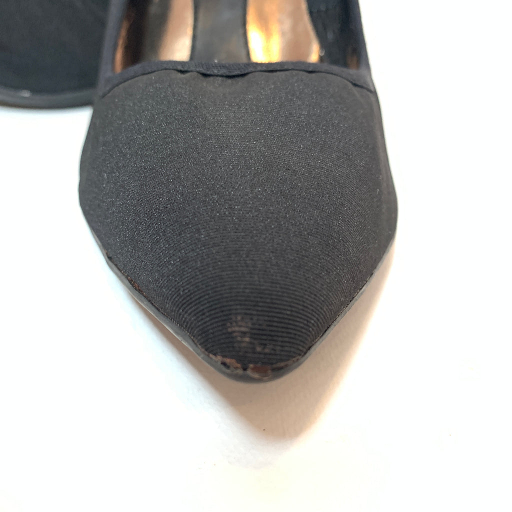 Calvin Klein Black Canvas Pointed Pumps | Pre Loved |