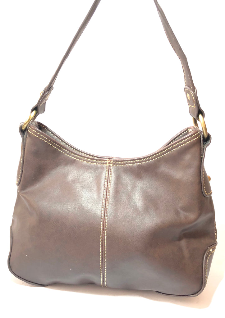 Tommy Hilfiger Small Brown Leather Shoulder Bag | Pre Loved |