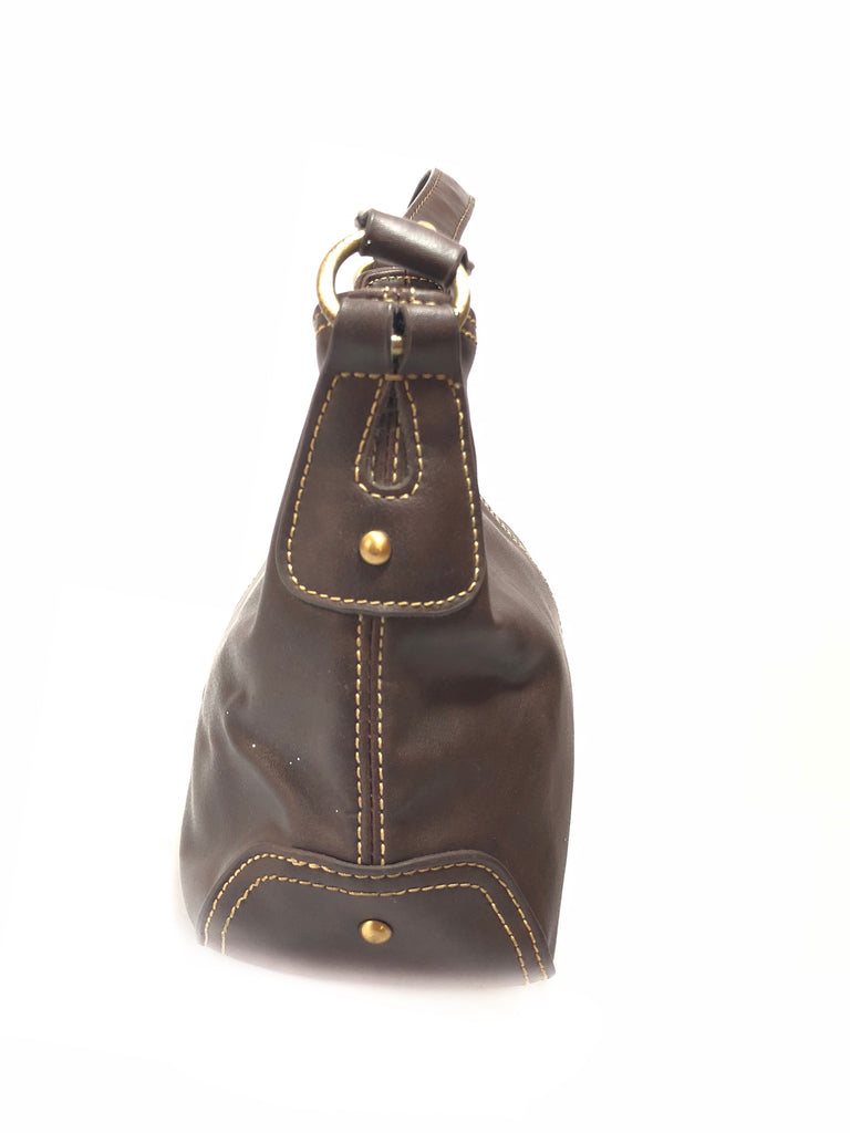 Tommy Hilfiger Small Brown Leather Shoulder Bag | Pre Loved |