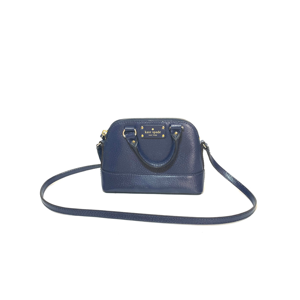 Kate Spade Navy Pebbled Leather Mini Satchel | Gently Used |