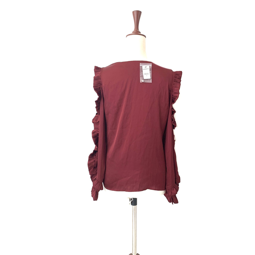Express Maroon Cold Shoulder Top | Brand New |