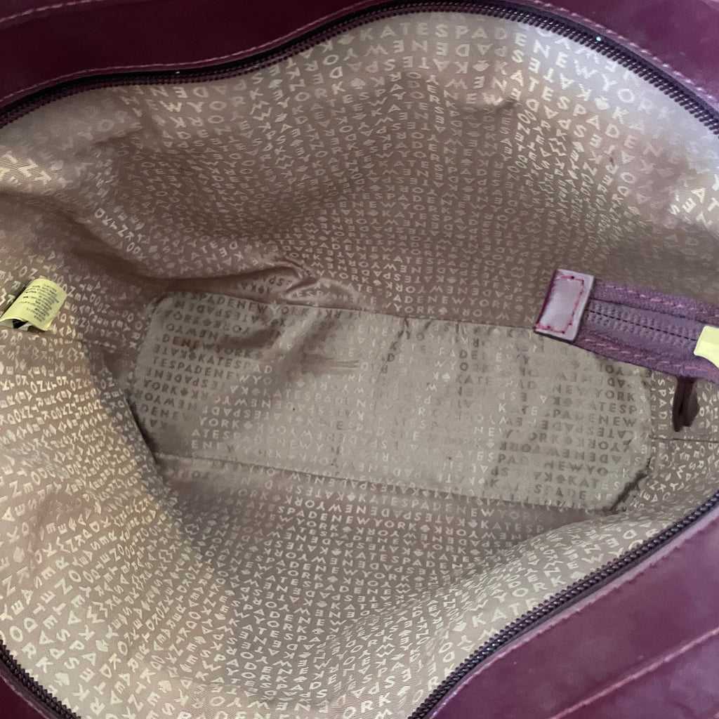 Kate Spade Plum Leather Large Tote Bag | Gently Used |