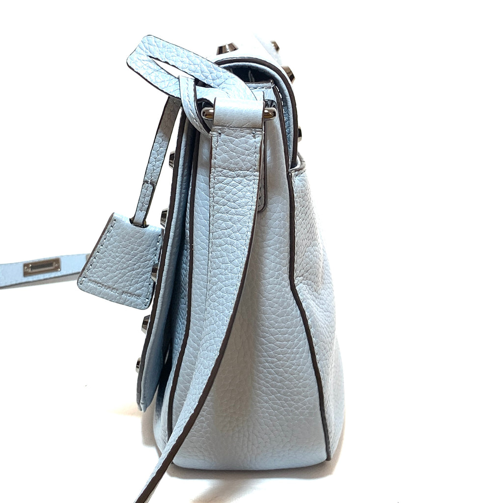 Michael Kors Light Blue Pebbled Leather Saddle Bag | Gently Used |