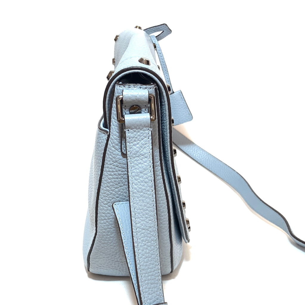 Michael Kors Light Blue Pebbled Leather Saddle Bag | Gently Used |
