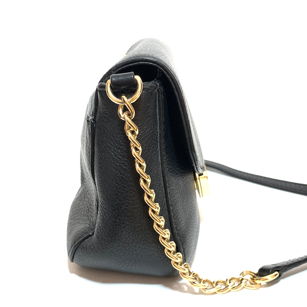 Michael Kors Black Pebbled Leather Mini Cross Body Bag | Pre Loved |