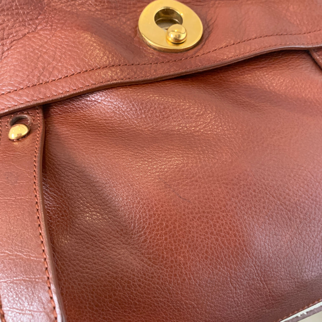 Saint Laurent Tan Leather Vintage Tote | Pre Loved |