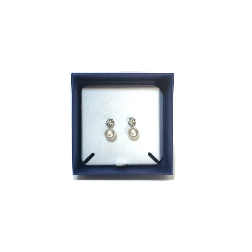 Swarovski Crystal & Pearl Drop Earrings | Like New |