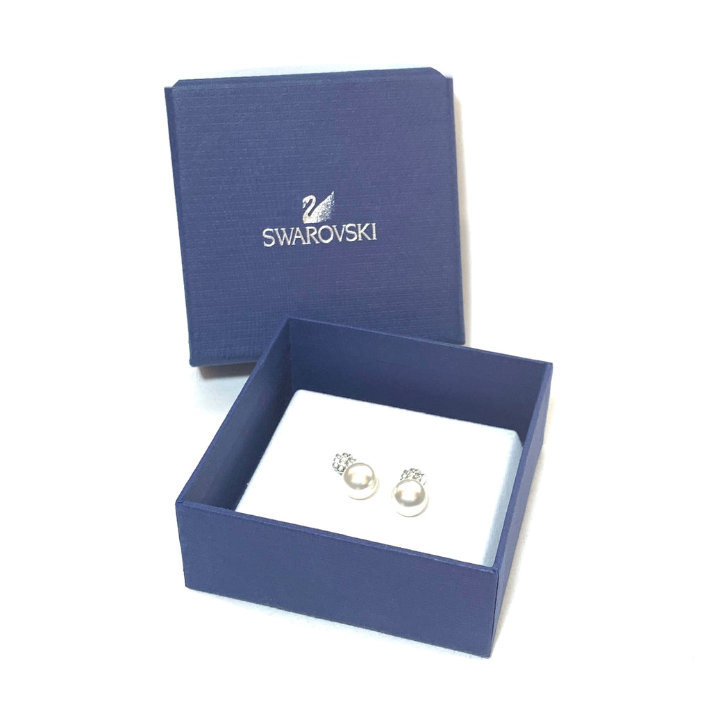 Swarovski Crystal & Pearl Drop Earrings | Like New |