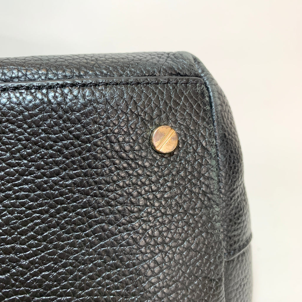 Tory Burch Black Leather ' Marion' Tote | Pre Loved |