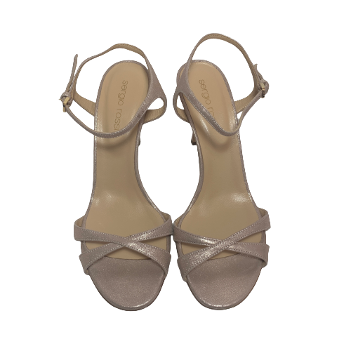 Sergio Rossi Rose Pink Metallic Leather Heels | Gently Used |