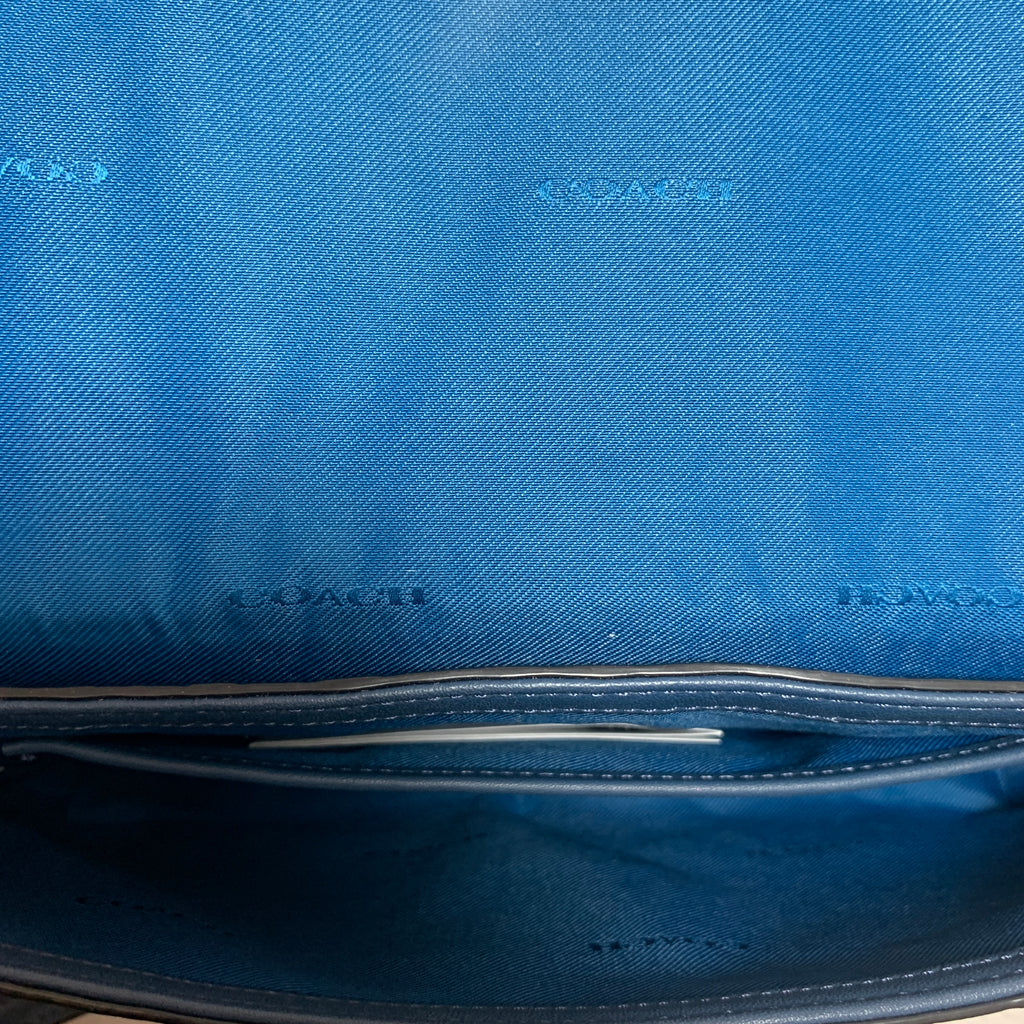 Coach Navy Leather Embossed Snakeskin Crossbody Bag | Gently Used |