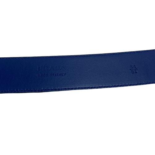 Prada Black & Blue Leather 'Cinture' Leather Belt | Gently Used |