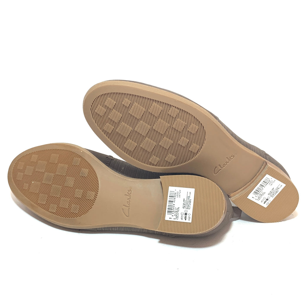 Clark's Taupe 'Alice' Striped Leather Pumps | Brand New |