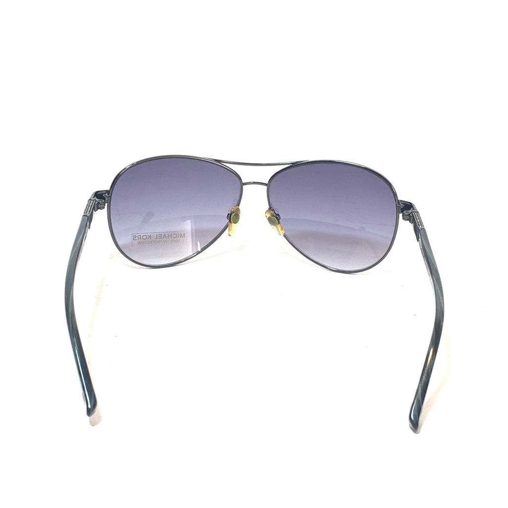 Michael Kors 'Claire' Black Metal Aviator Sunglasses | Like New |