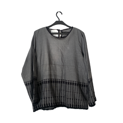 Chapter 2 by Khaadi Black & Grey Long-Sleeved Top