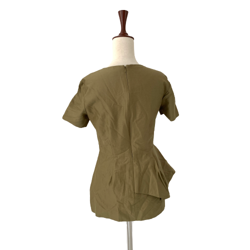 COS Khaki Peplum Top | Pre Loved |