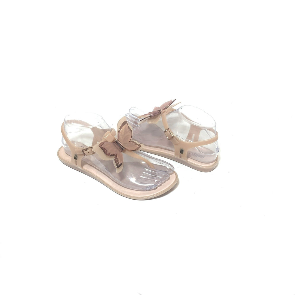 Melissa Nude Pink Butterfly Thong Sandals | Gently Used |